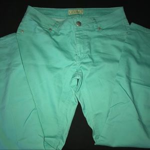 Mint green jeans
